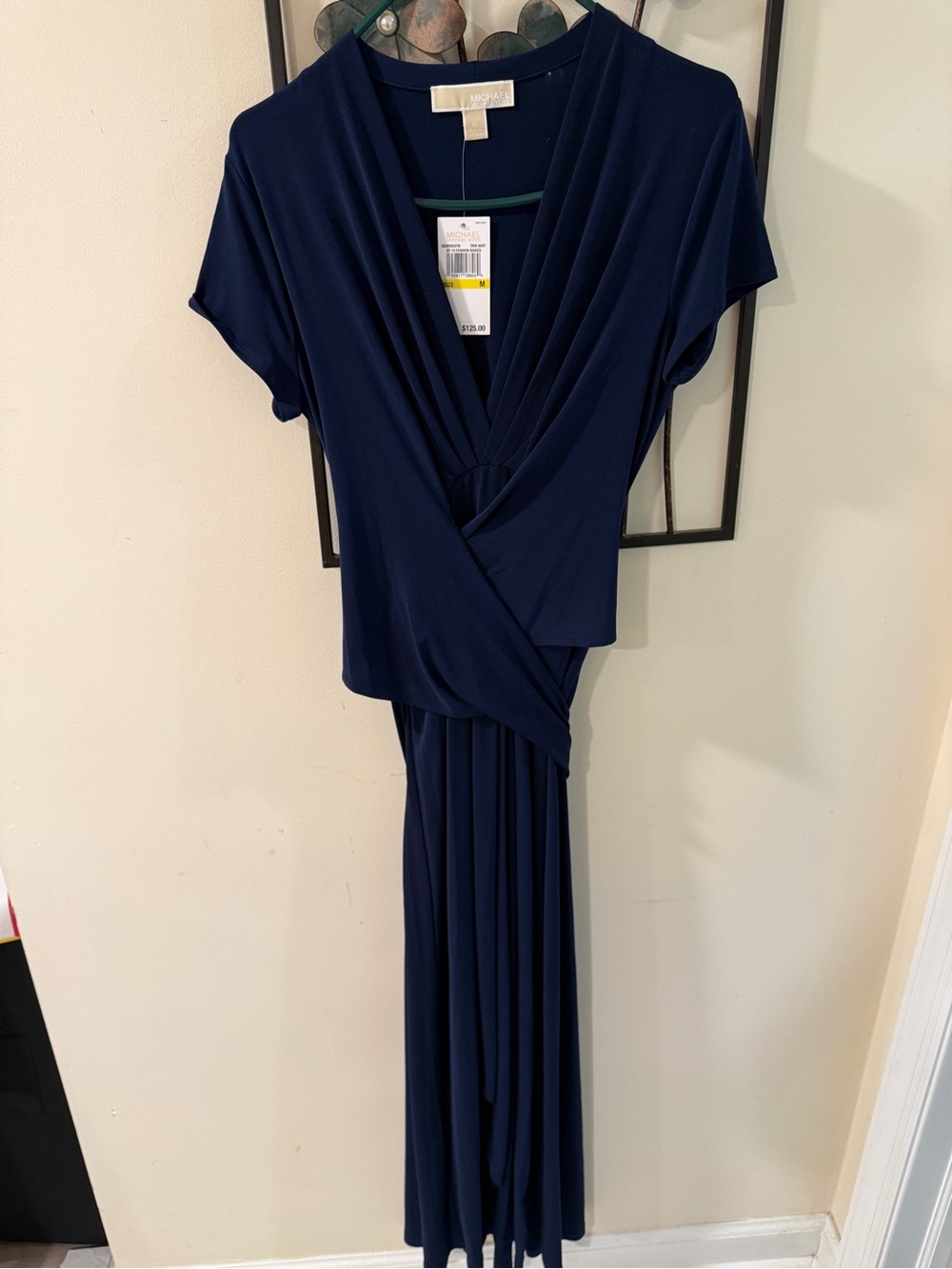 MICHAEL Michael Kors Navy Wrap Maxi Dress
